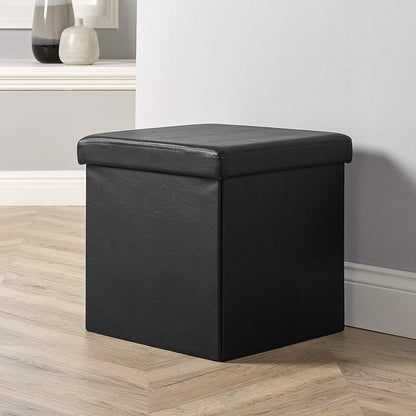 Extra Large Folding Ottoman Fabric Storage Chest, Grey, 100cm