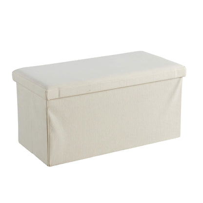 Extra Large Folding Ottoman Fabric Storage Chest, Grey, 100cm