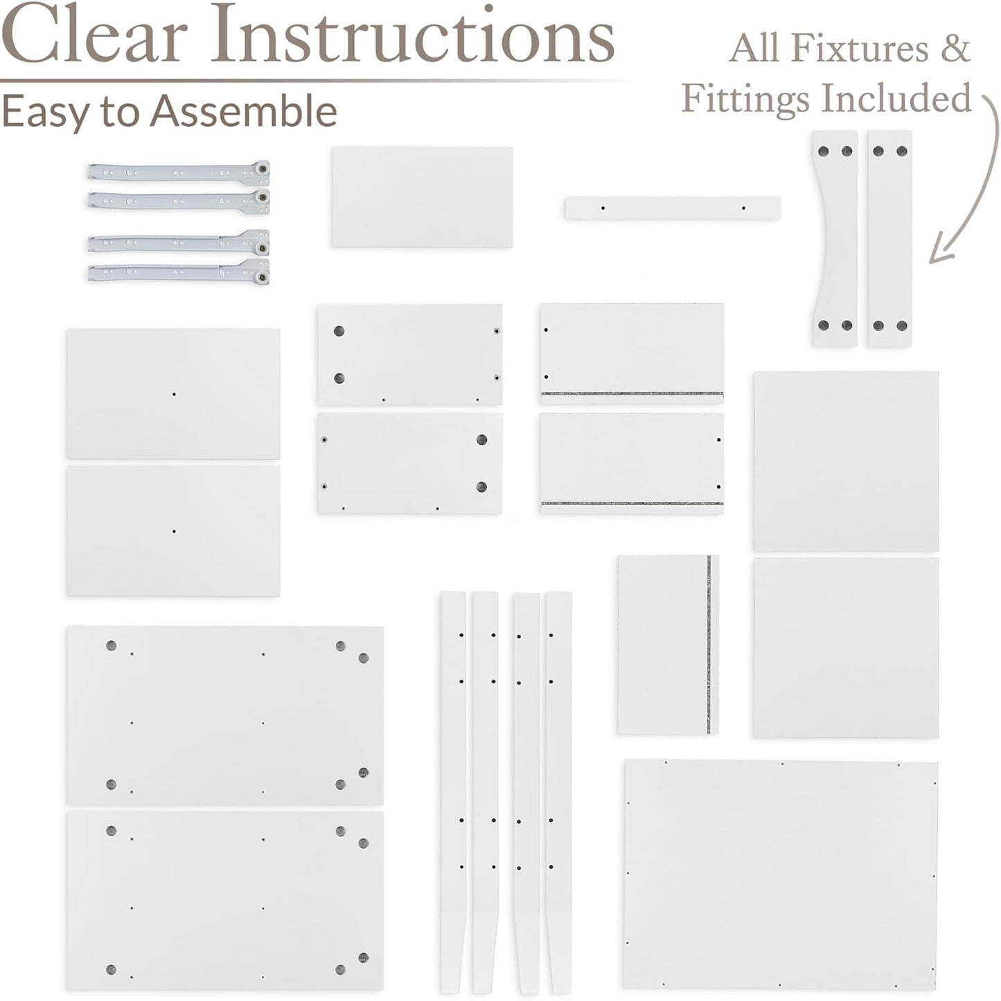 2 Drawer Bedside Table, Modern Bedroom Nightstand, Wooden MDF Side End Stand for Living Room Hallway Sofa