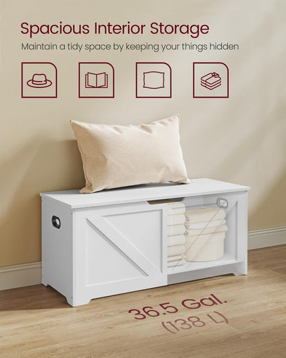 Storage Chest, Storage Bench, Blanket Box with 2 Safety Hinges, Shoe Storage Bench, Farmhouse Style