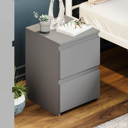 2 Drawer Bedside Chest (Grey)