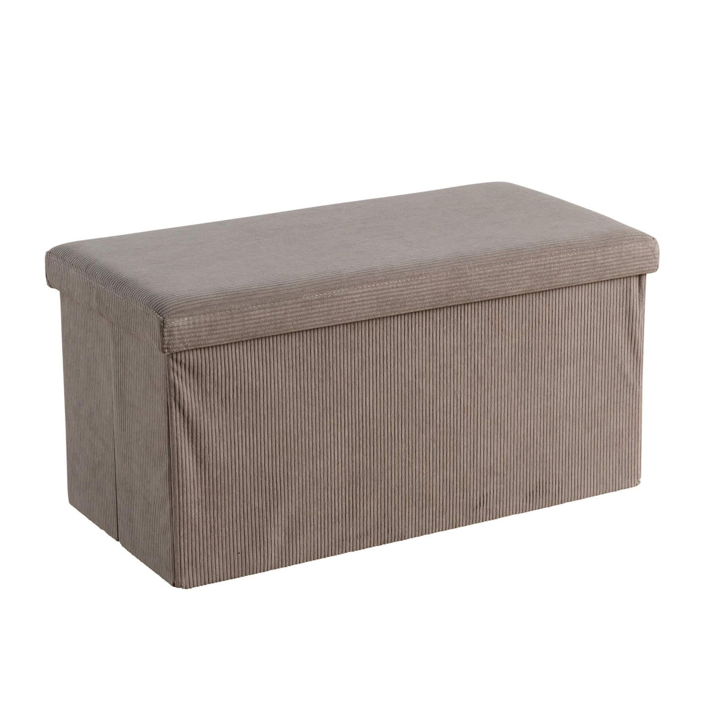 Extra Large Folding Ottoman Fabric Storage Chest, Grey, 100cm