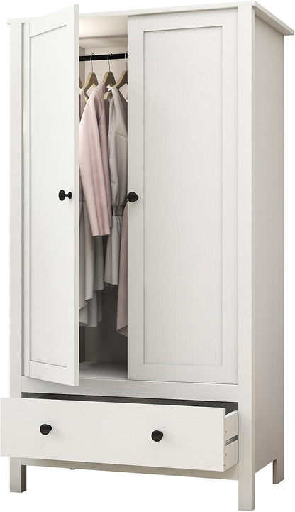 2 Door Wardrobe, Armoire with Drawer for Bedroom