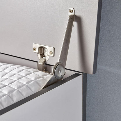 Ottoman Storage Chest Grey Toy Chest Bedding or Blanket Box Large Wooden