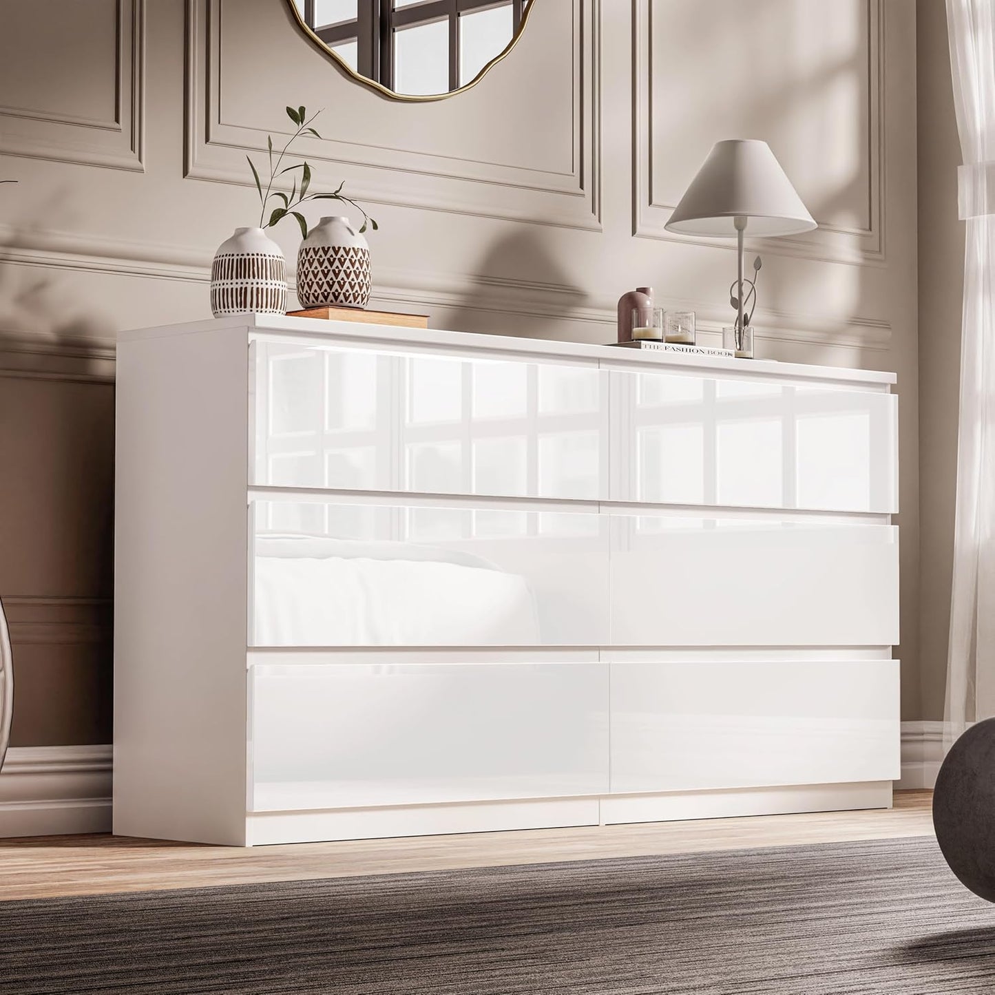 6 Drawer Bedroom Chest of Drawer Bedside Table Cabinet for Bedroom Living room Furniture