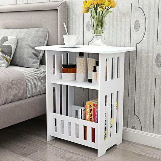 3 Tier Side Table 45x30x49cm - Modern Wood Nightstand End Table for Home Bedroom Living Room