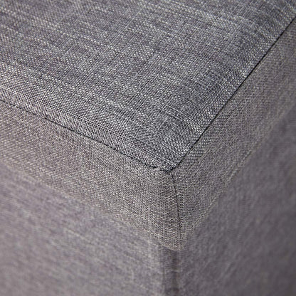 Extra Large Folding Ottoman Fabric Storage Chest, Grey, 100cm