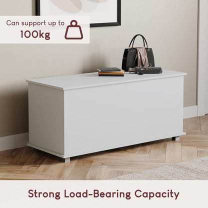 Storage Ottoman, Wooden Chest with Lid, Seat, Stool, Window Bench, Blankets, Bedding